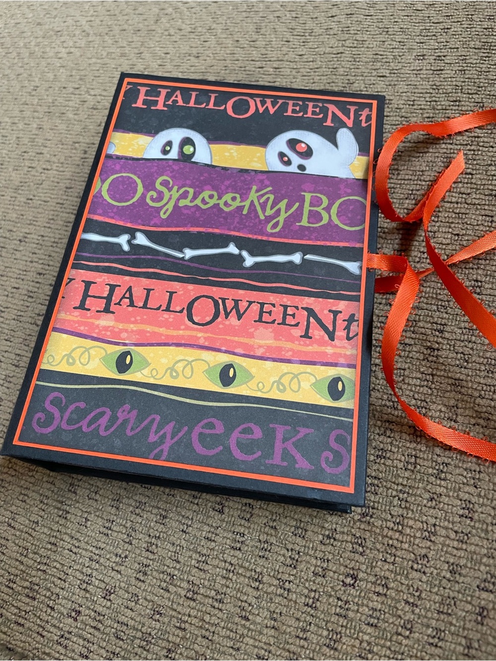 Handcrafted Halloween Journal .photo placement Tags/more